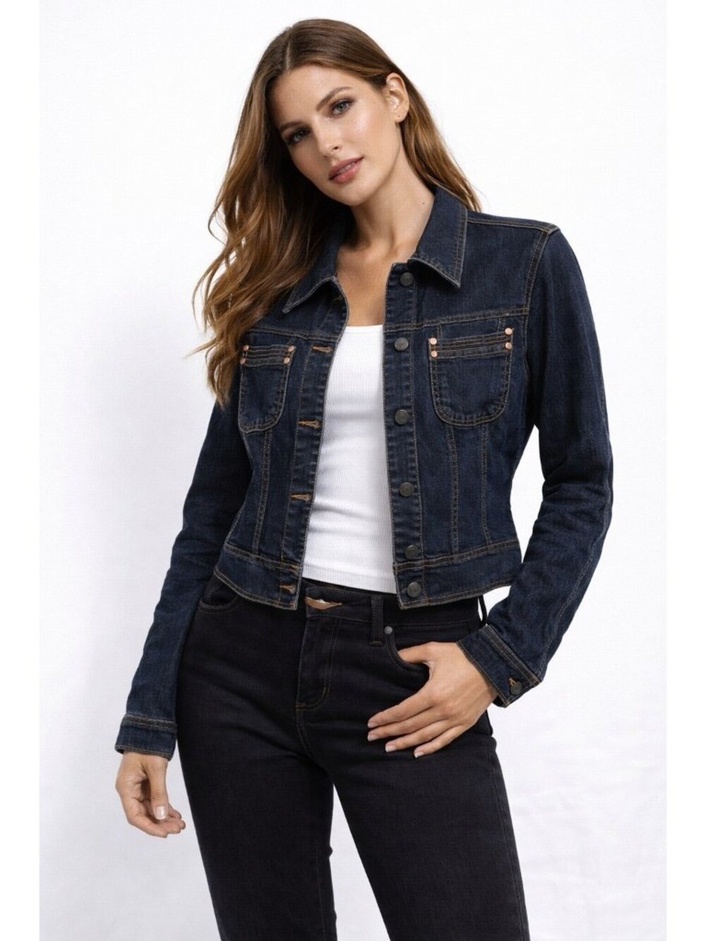 FUBU jean jacket blue denim indigo plus 1X Y2K mall chic urban casual 2000s